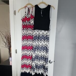 Chevron Pattern Maxi Dress - Pink, Black, White Set Of 2  5th & Love